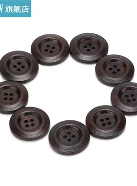button decorative buttons Wooden Buttons 4 Holes 25mm Dark