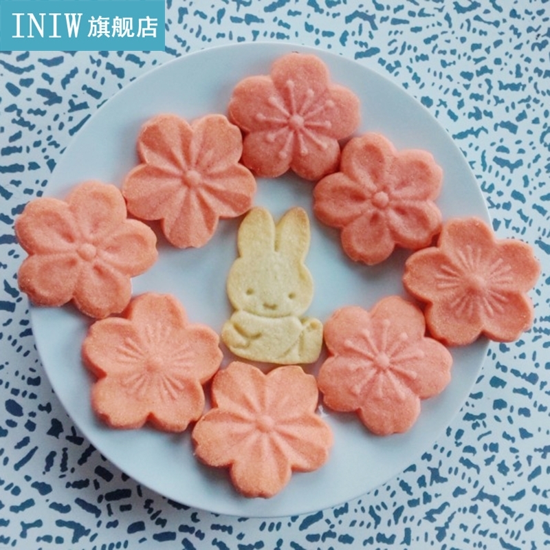 5pcs/set Cookie Mold Stamp Biscuit Cutter Cherry Blossom Flo - 图1