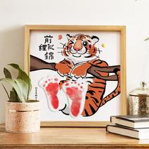 The years hand foot print tiger babys hands and feet print an inch of a gift picture photo frame Souvenir Knows the regular lettule print footprints