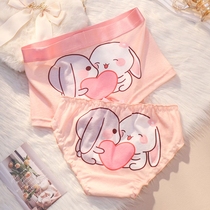 2 Dress Lovers Briefs Pure Cotton Cute Cartoon Personality A Man Woman Sexy Pure Desire Wind Couple Lingerie Suit