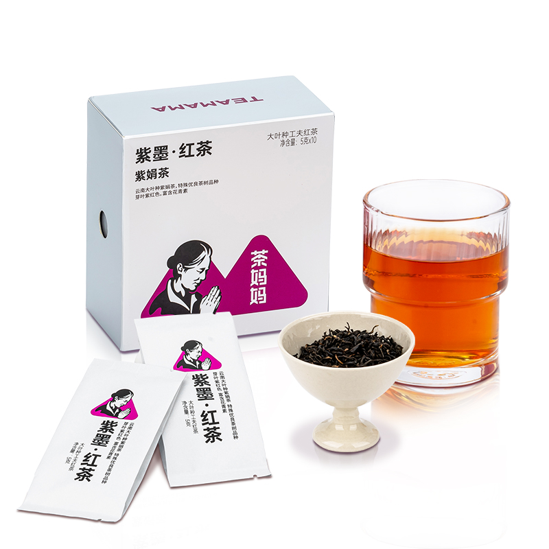 茶妈妈紫墨红茶富含花青素云南大叶种紫娟工夫红茶滇红茶茶叶散茶 - 图3
