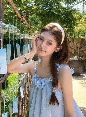 ins韩系复古白色宽边发箍女2026新款感休闲百搭简约头箍发饰