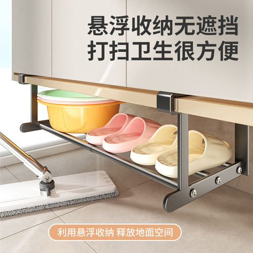 轻奢收纳鞋架家用鞋柜伸缩分层隔板创意挂式悬挂拖鞋置物架省空间 - 图3
