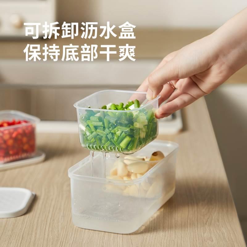 葱姜蒜收纳盒食品级家用冰箱专用蔬菜水果沥水葱盒备菜葱花保鲜盒 - 图2
