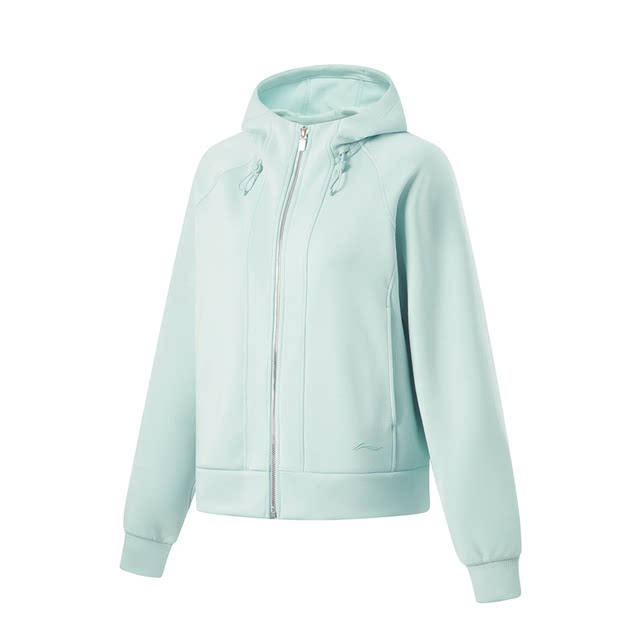 Li Ning 2024 new product Li Ning fitness series women's loose casual trendy cardigan hooded sweatshirt AWDU148