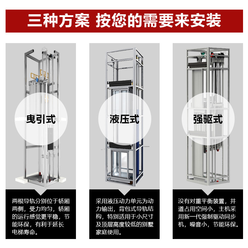 家用别墅电梯二三四五层家庭室内阁楼定制老人专用小型液压升降机_虎窝淘
