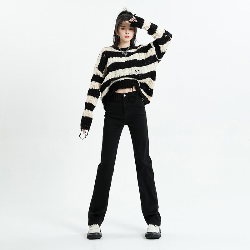 kro黑色小个子高腰弹力2023牛仔裤 KRO牛仔裤