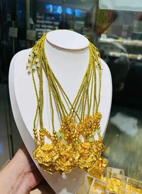 新款双鱼如意锦鲤黄金色吊坠轻奢高级显白百搭福潮项链送女友礼物