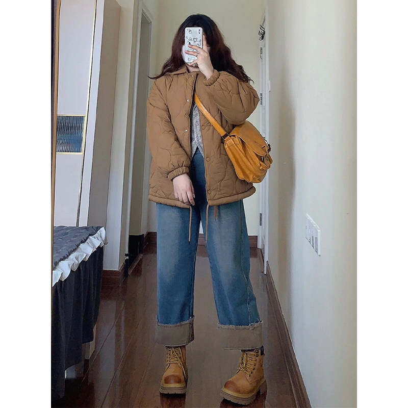 胖mm韩版个性撞色卷边牛仔裤女新款大码女装显瘦休闲九分阔腿裤子,淘宝优惠券,粉丝福利购,淘宝优惠卷