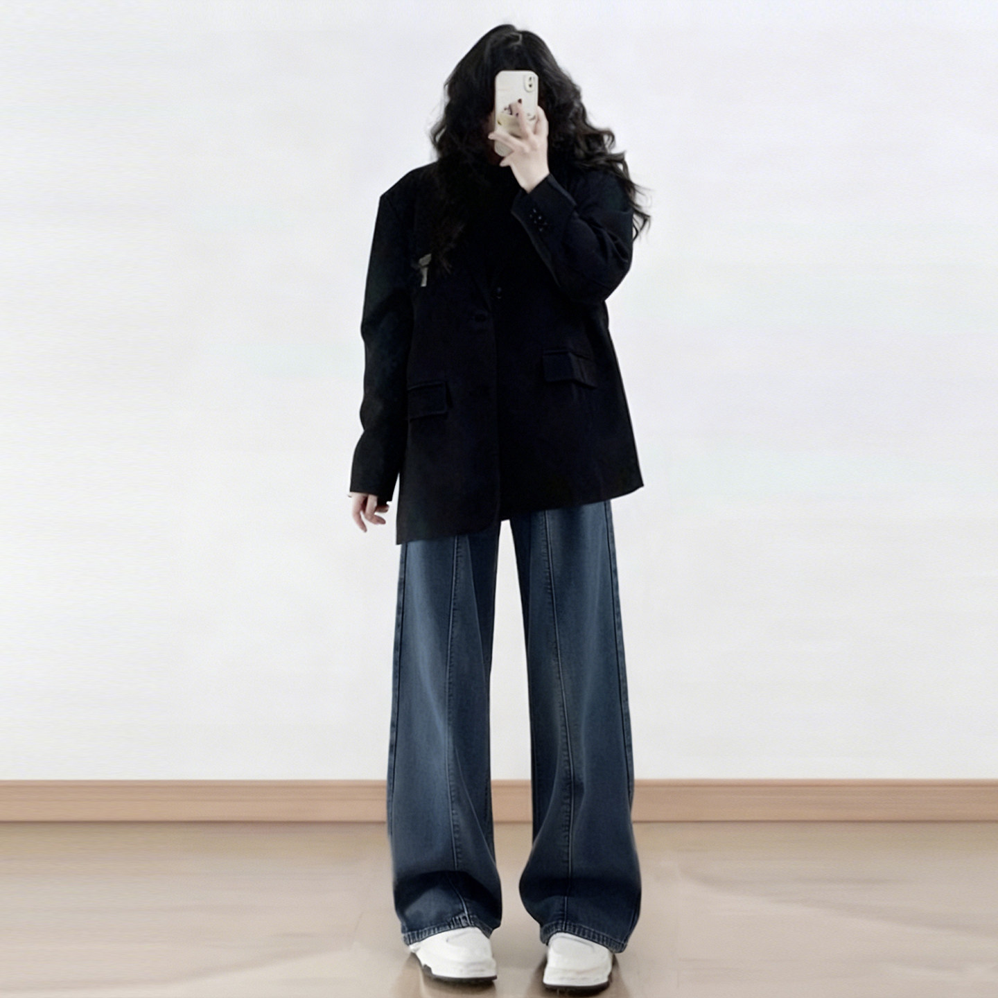 300斤大码女装蓝色遮肉显瘦牛仔裤女胖mm宽松百搭设计感阔腿裤子,淘宝优惠券,粉丝福利购,淘宝优惠卷