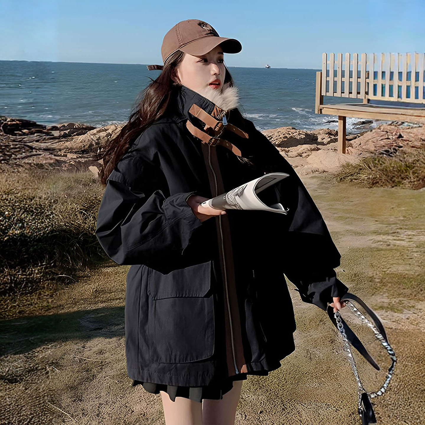 300斤大码女装韩系学生黑色棉服女胖mm美式工装风设计保暖厚外套,淘宝优惠券,粉丝福利购,淘宝优惠卷