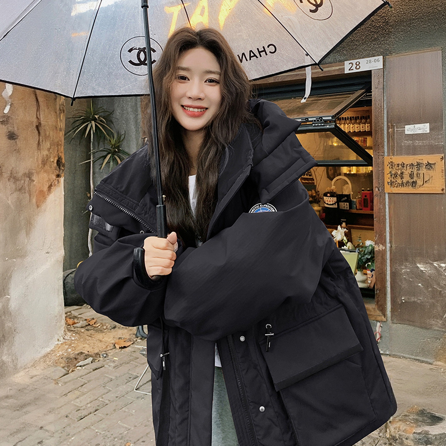 大码女装黑色宽松保暖羽绒棉服女胖mm美式工装风加厚显瘦夹棉外套,淘宝优惠券,粉丝福利购,淘宝优惠卷