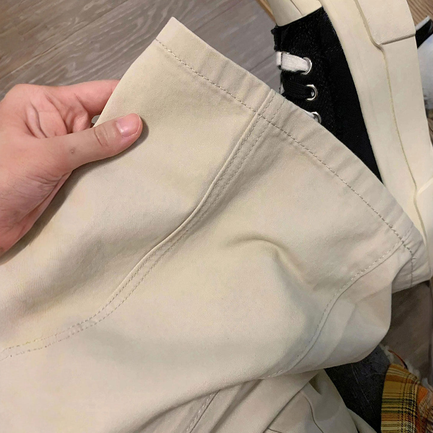 特大码胖mm杏色辣妹风工装牛仔裤女2026新款百搭显瘦休闲阔腿裤子,淘宝优惠券,粉丝福利购,淘宝优惠卷