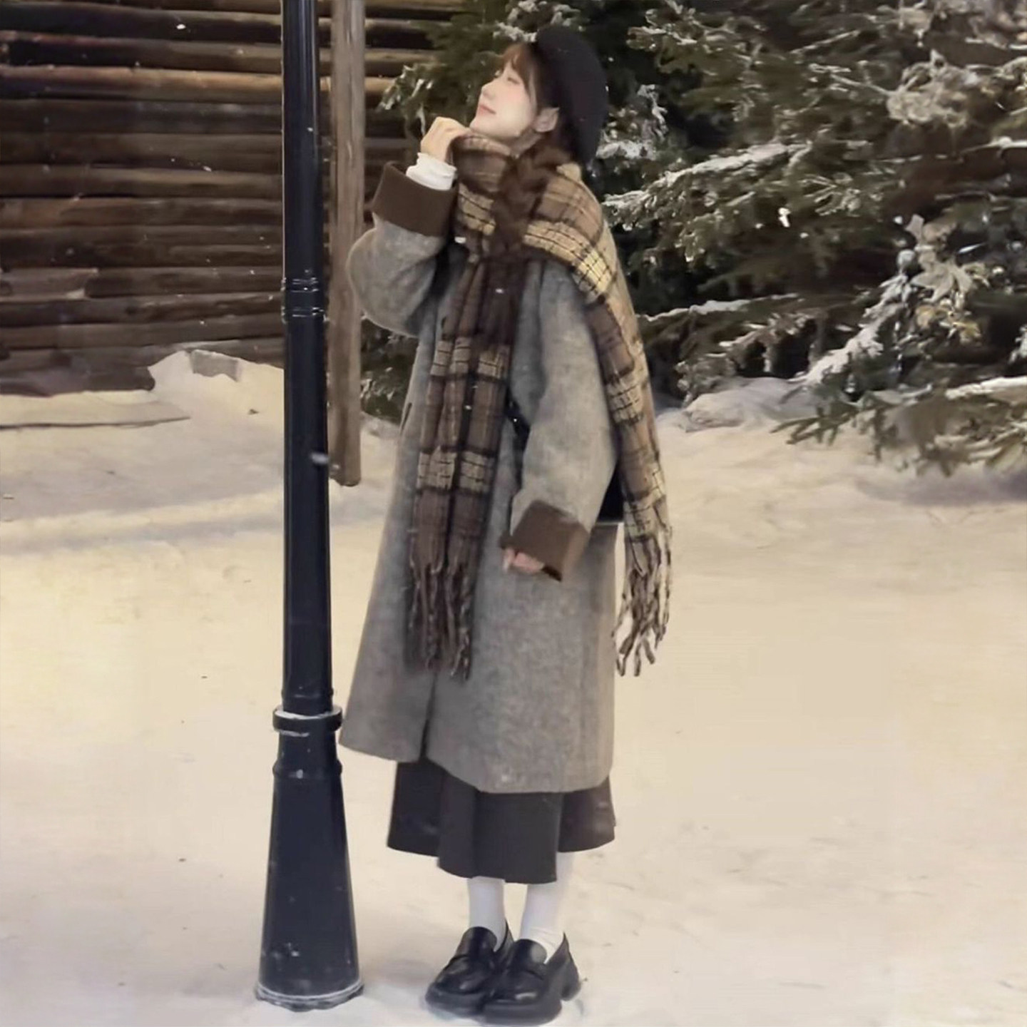 胖mm特大码日式慵懒风毛呢大衣女秋冬新款遮肉显瘦立领中长款外套,淘宝优惠券,粉丝福利购,淘宝优惠卷