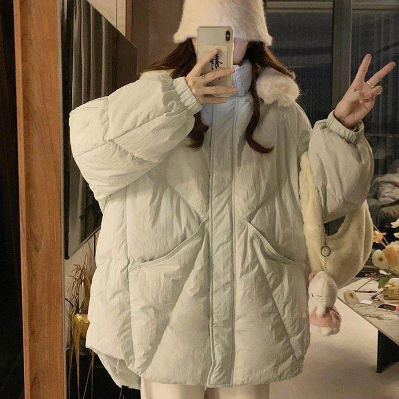 300斤大码女装高级感蓝绿色棉服女胖mm大毛领减龄学院风加厚外套,淘宝优惠券,粉丝福利购,淘宝优惠卷