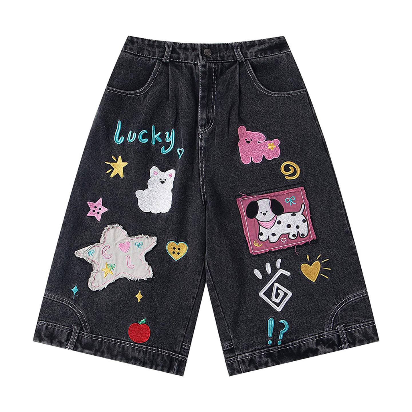 大码女装胖mm黑色高腰显瘦直筒牛仔短裤女夏季高街辣妹风七分裤子,淘宝优惠券,粉丝福利购,淘宝优惠卷