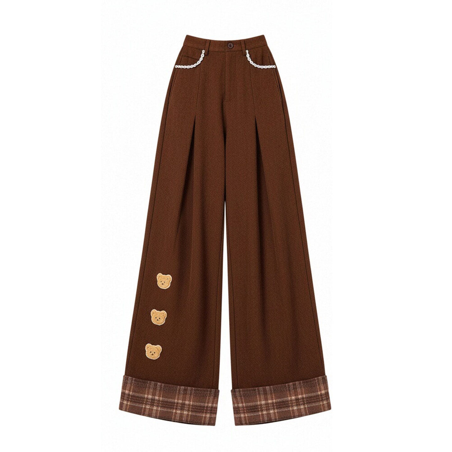 大码女装设计感美拉德刺绣休闲裤女胖mm时尚复古高腰显瘦阔腿裤子,淘宝优惠券,粉丝福利购,淘宝优惠卷