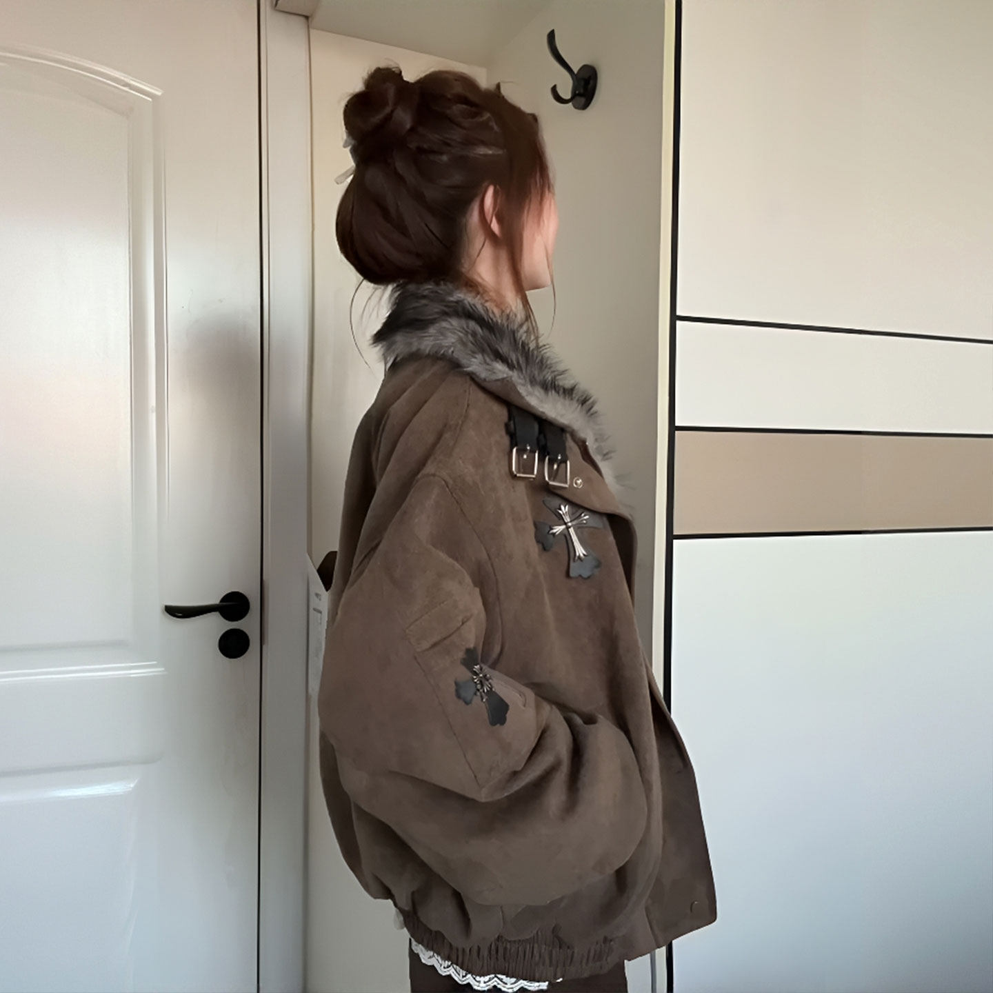 大码女装胖mm美式复古加厚保暖毛领棉服女冬季学生显瘦美拉德外套,淘宝优惠券,粉丝福利购,淘宝优惠卷