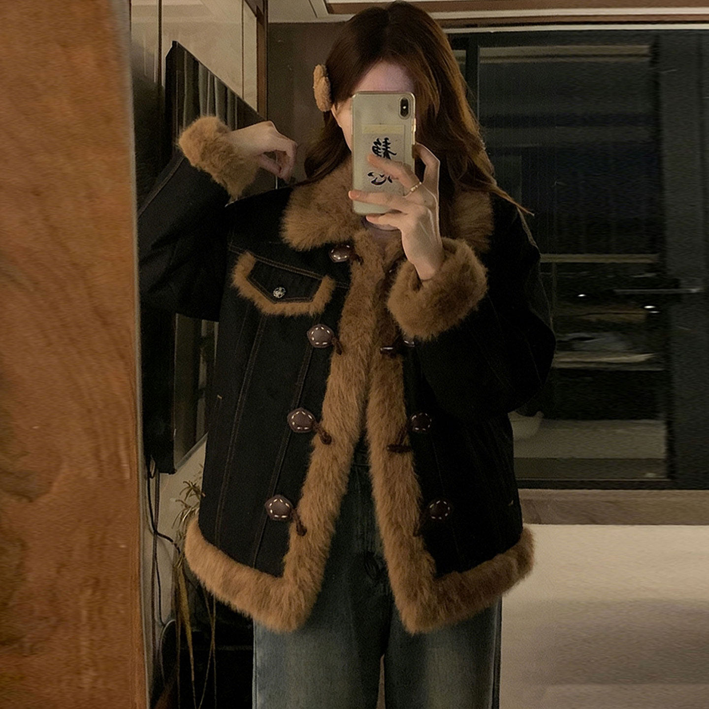 特大码女装学院风黑色加厚棉服女胖mm设计感宽松百搭保暖牛仔外套,淘宝优惠券,粉丝福利购,淘宝优惠卷