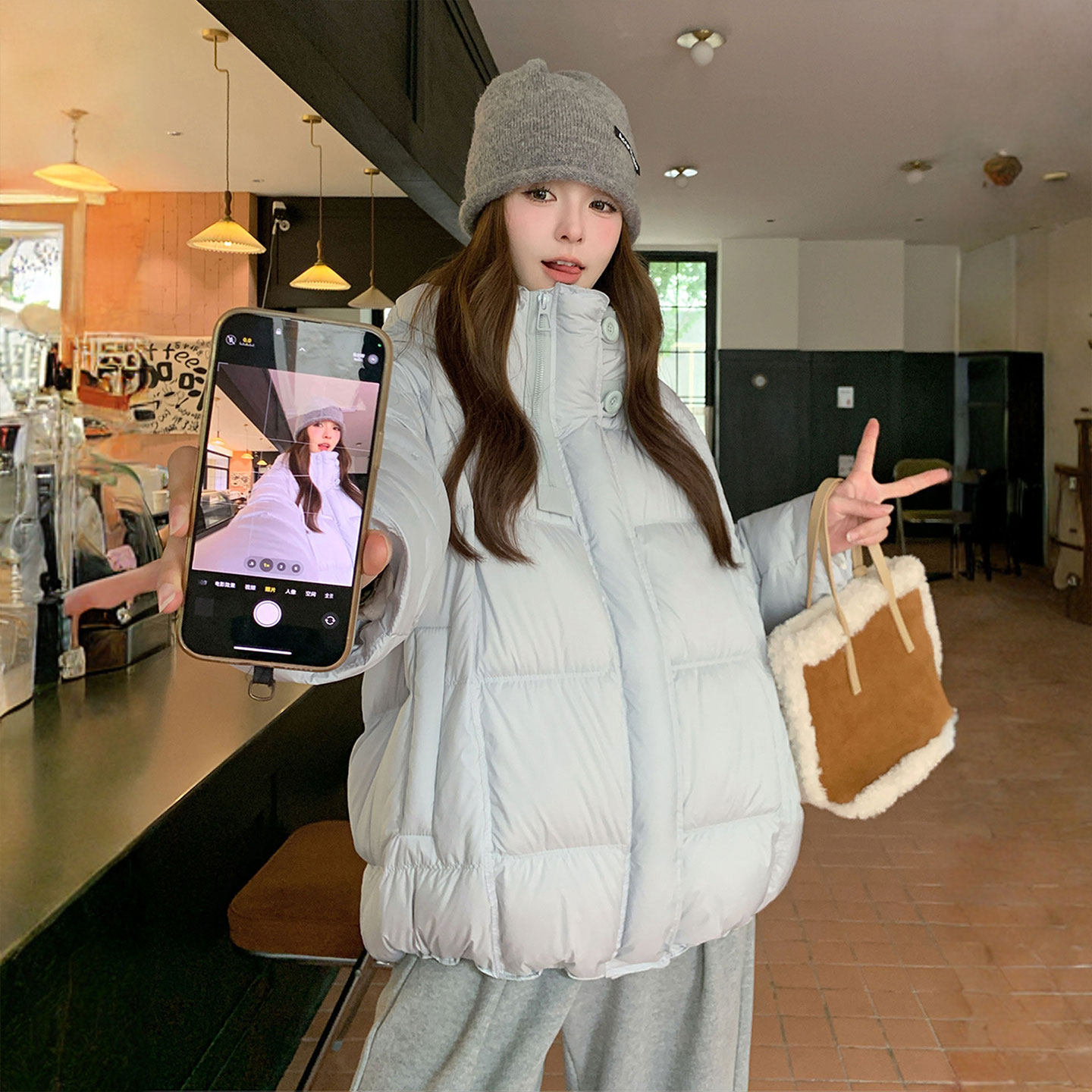 特大码胖mm高级感减龄加厚蓝色外套女2025冬季韩系超好看羽绒棉服,淘宝优惠券,粉丝福利购,淘宝优惠卷