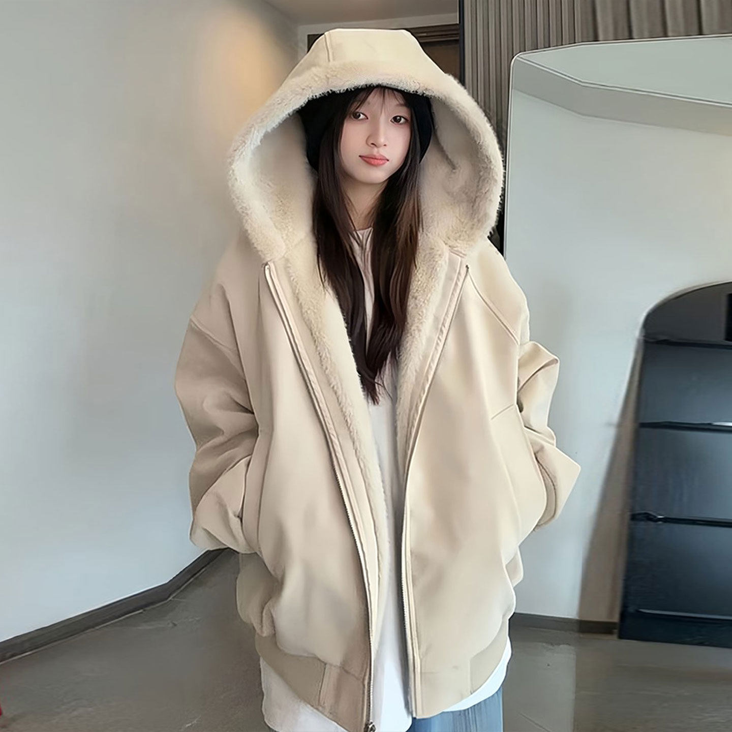 300斤特大码女装学院风显瘦黑色棉服女胖mm休闲加厚保暖棉衣外套,淘宝优惠券,粉丝福利购,淘宝优惠卷