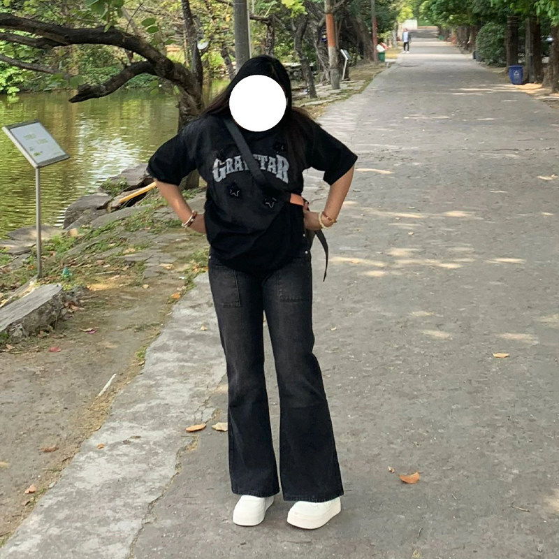 特大码胖MM高腰宽松直筒牛仔裤女装秋季新款梨形身材显瘦微喇裤子,淘宝优惠券,粉丝福利购,淘宝优惠卷