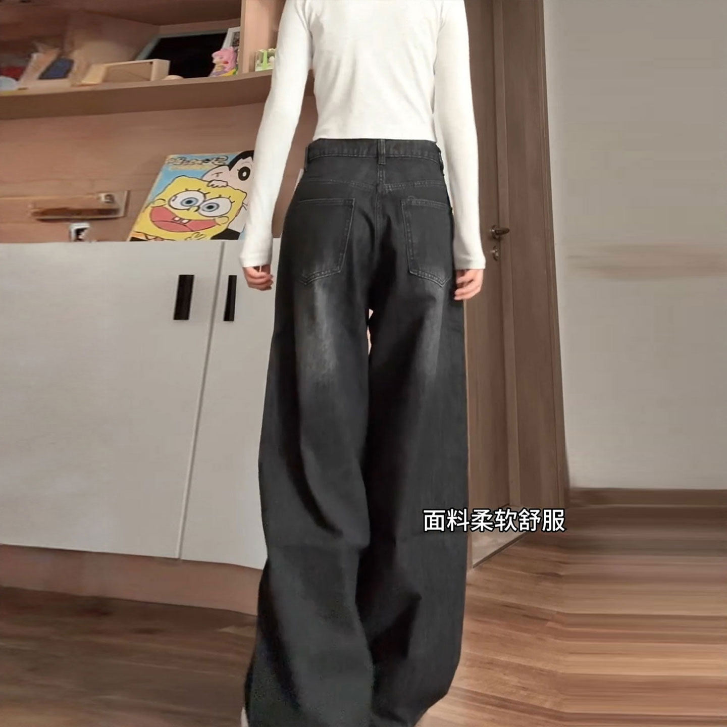 特大码胖mm复古韩版黑色牛仔裤女秋冬小个子宽松百搭刺绣直筒裤子,淘宝优惠券,粉丝福利购,淘宝优惠卷