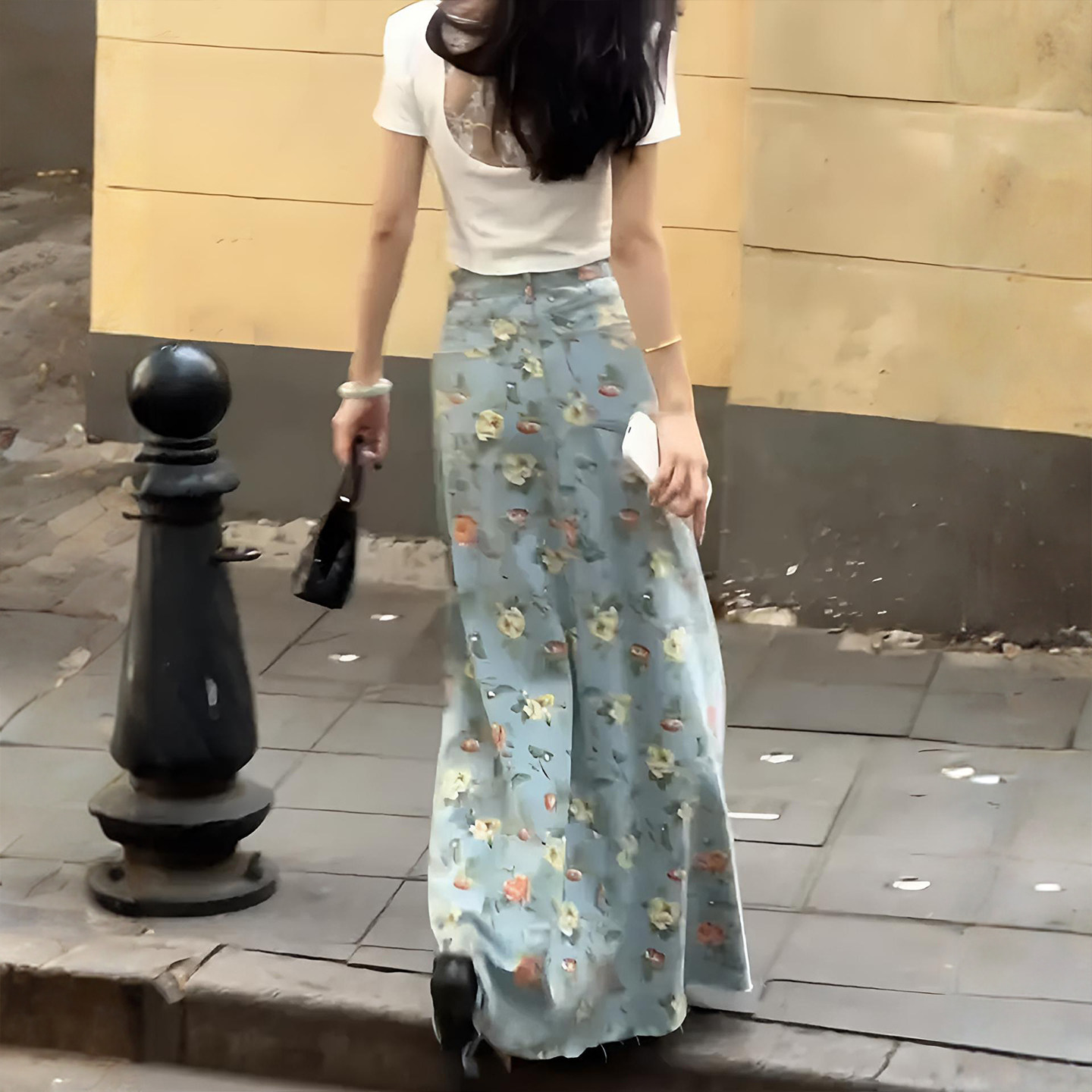 特大码胖mm梨型遮胯显瘦牛仔半身裙女秋季新款花朵刺绣a字长裙子,淘宝优惠券,粉丝福利购,淘宝优惠卷