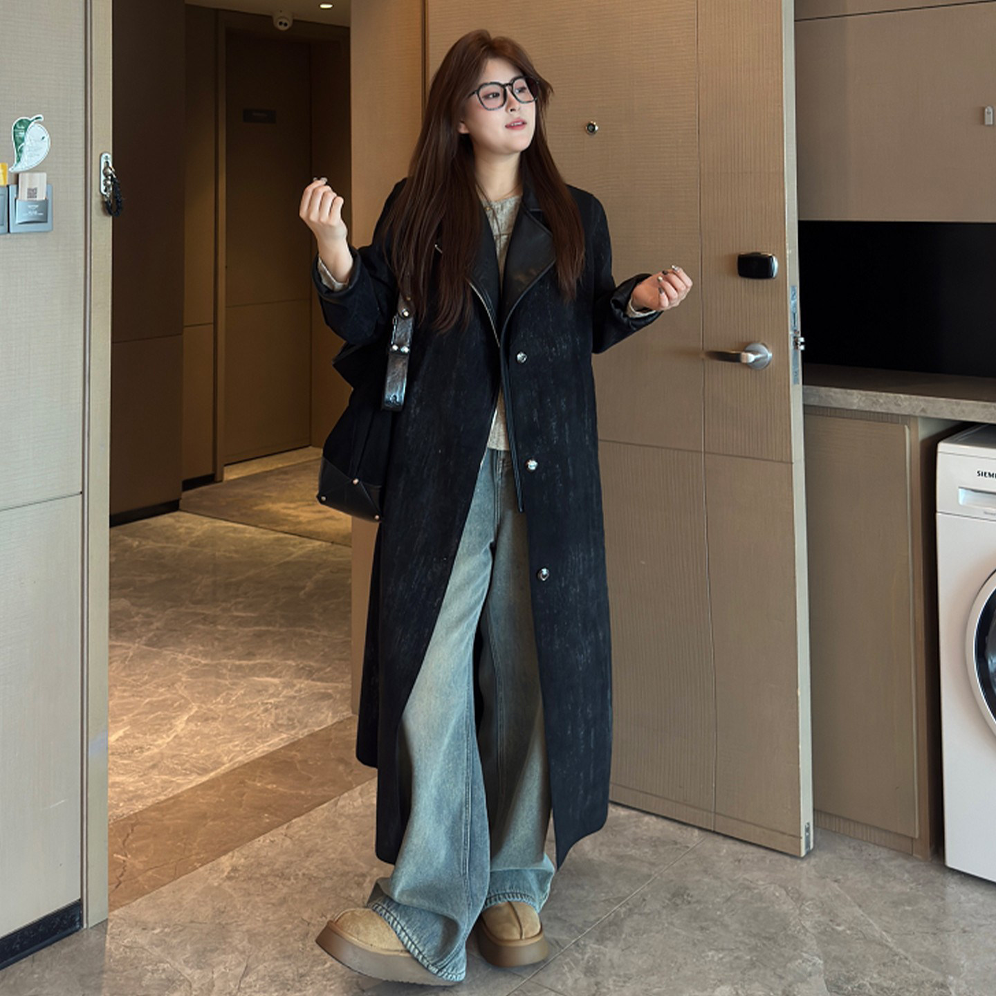 300斤大码女装韩系高级感风衣外套女秋季胖mm气质百搭西装领大衣,淘宝优惠券,粉丝福利购,淘宝优惠卷