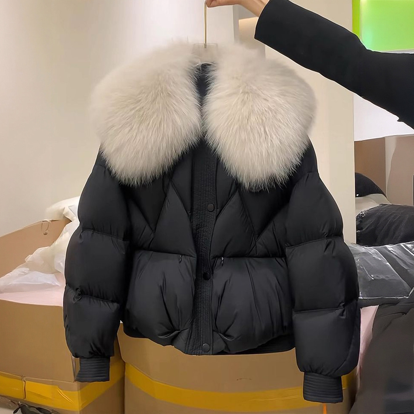 胖mm大码女装慵懒风黑色夹棉棉服女冬季新款加厚保暖学生棉衣外套,淘宝优惠券,粉丝福利购,淘宝优惠卷