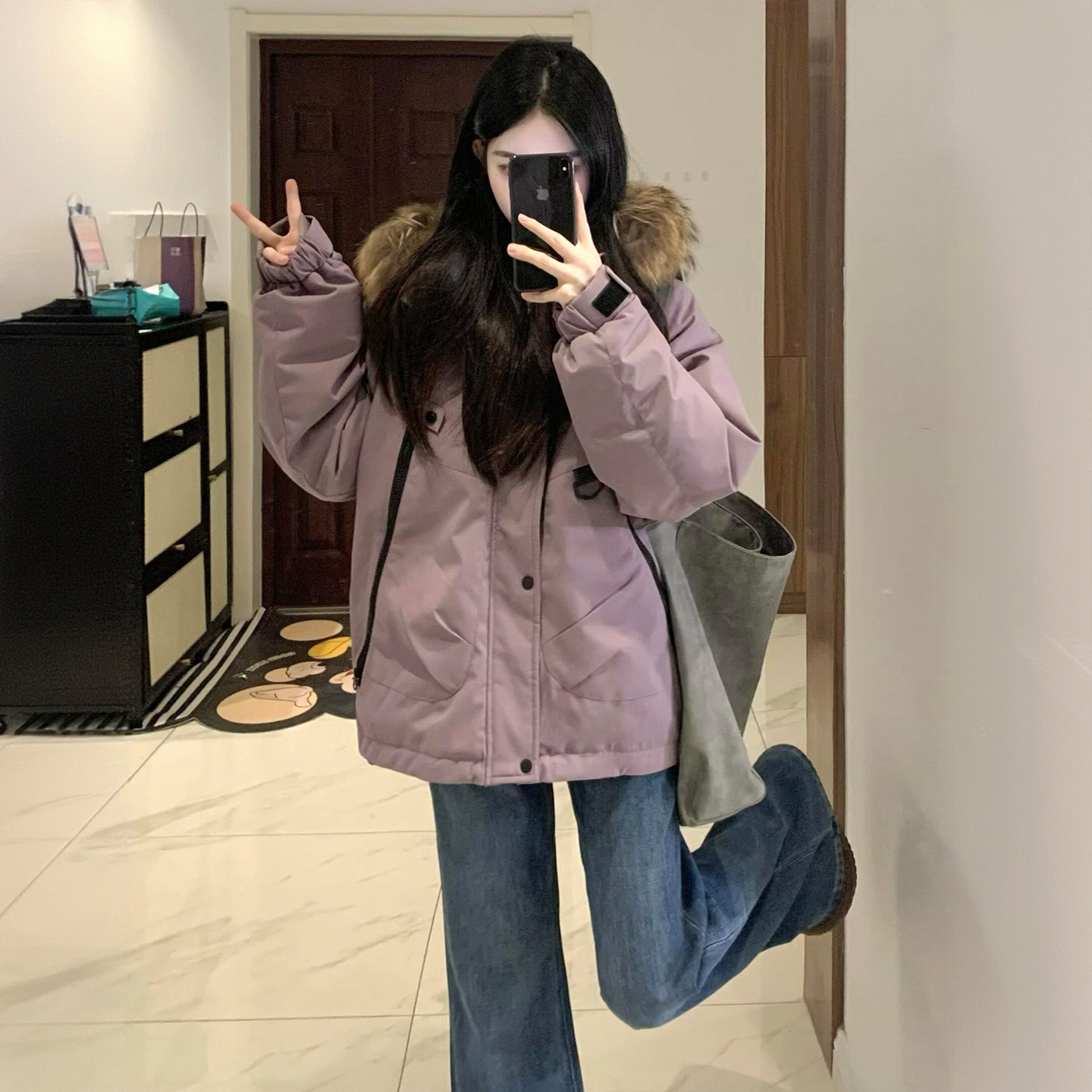 300斤大码女装韩系学院风保暖派克棉服女胖mm美式气质毛领厚外套,淘宝优惠券,粉丝福利购,淘宝优惠卷