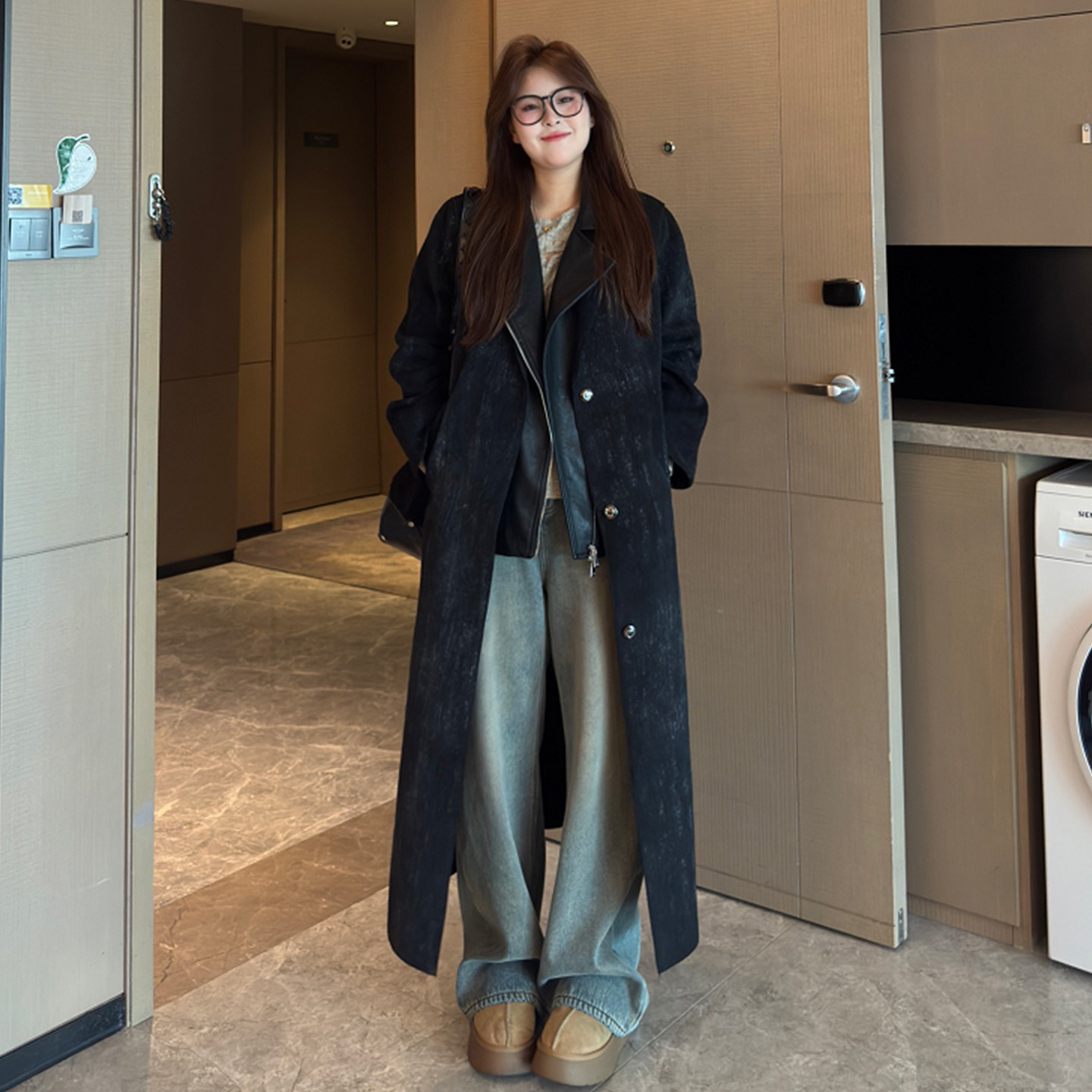 300斤大码女装韩系高级感风衣外套女秋季胖mm气质百搭西装领大衣,淘宝优惠券,粉丝福利购,淘宝优惠卷