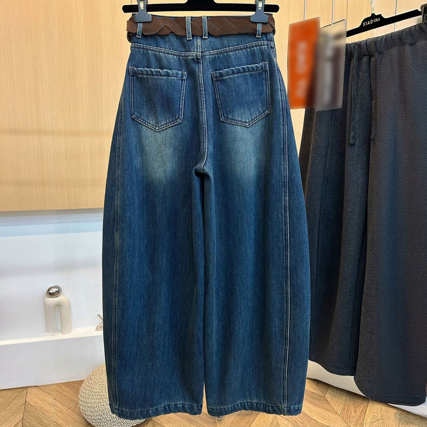 300斤大码女装韩版复古弯刀牛仔裤女2025冬季胖mm显瘦阔腿长裤子,淘宝优惠券,粉丝福利购,淘宝优惠卷