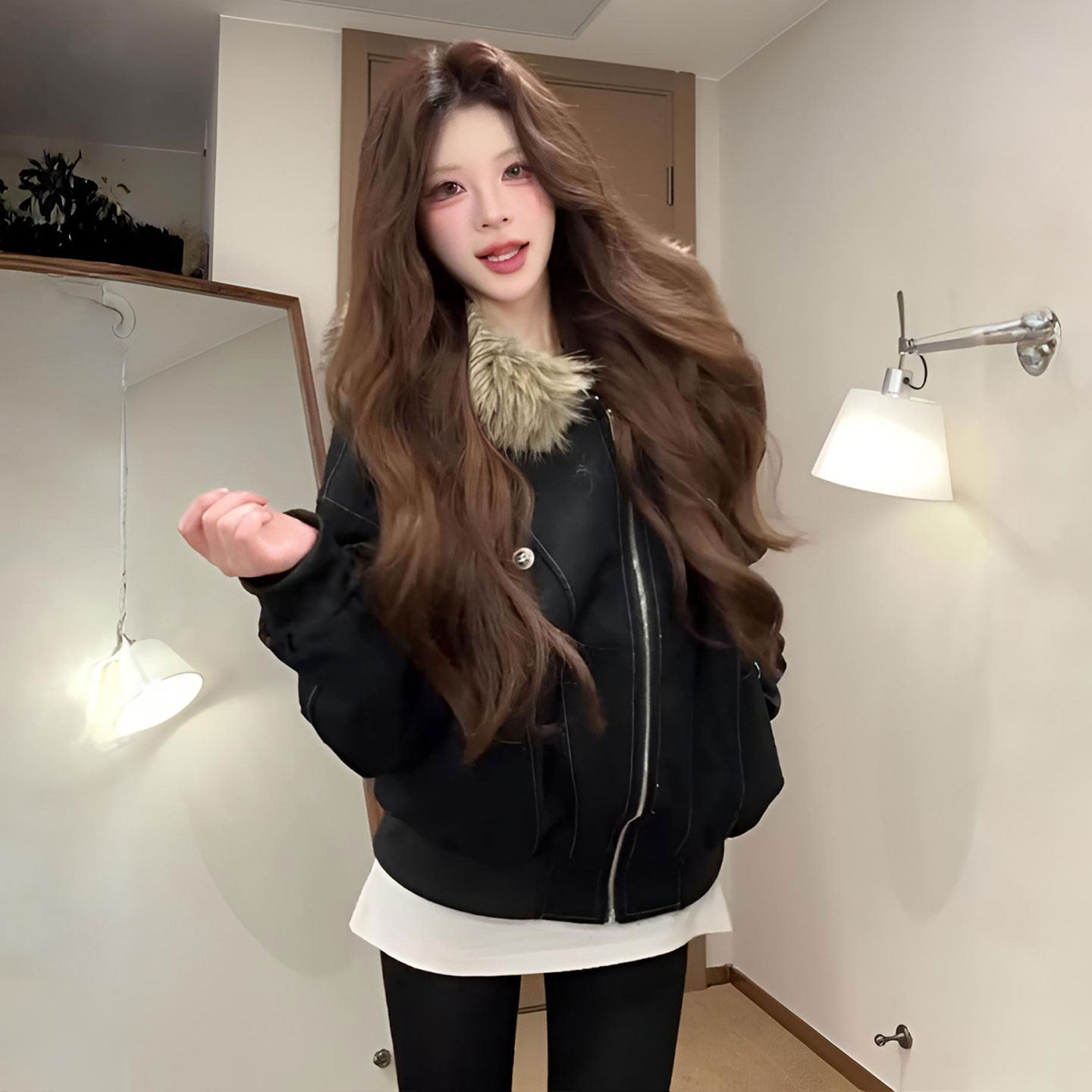 300斤大码女装胖mm黑色加厚棉服女冬季保暖复古时尚毛绒绒外套潮,淘宝优惠券,粉丝福利购,淘宝优惠卷