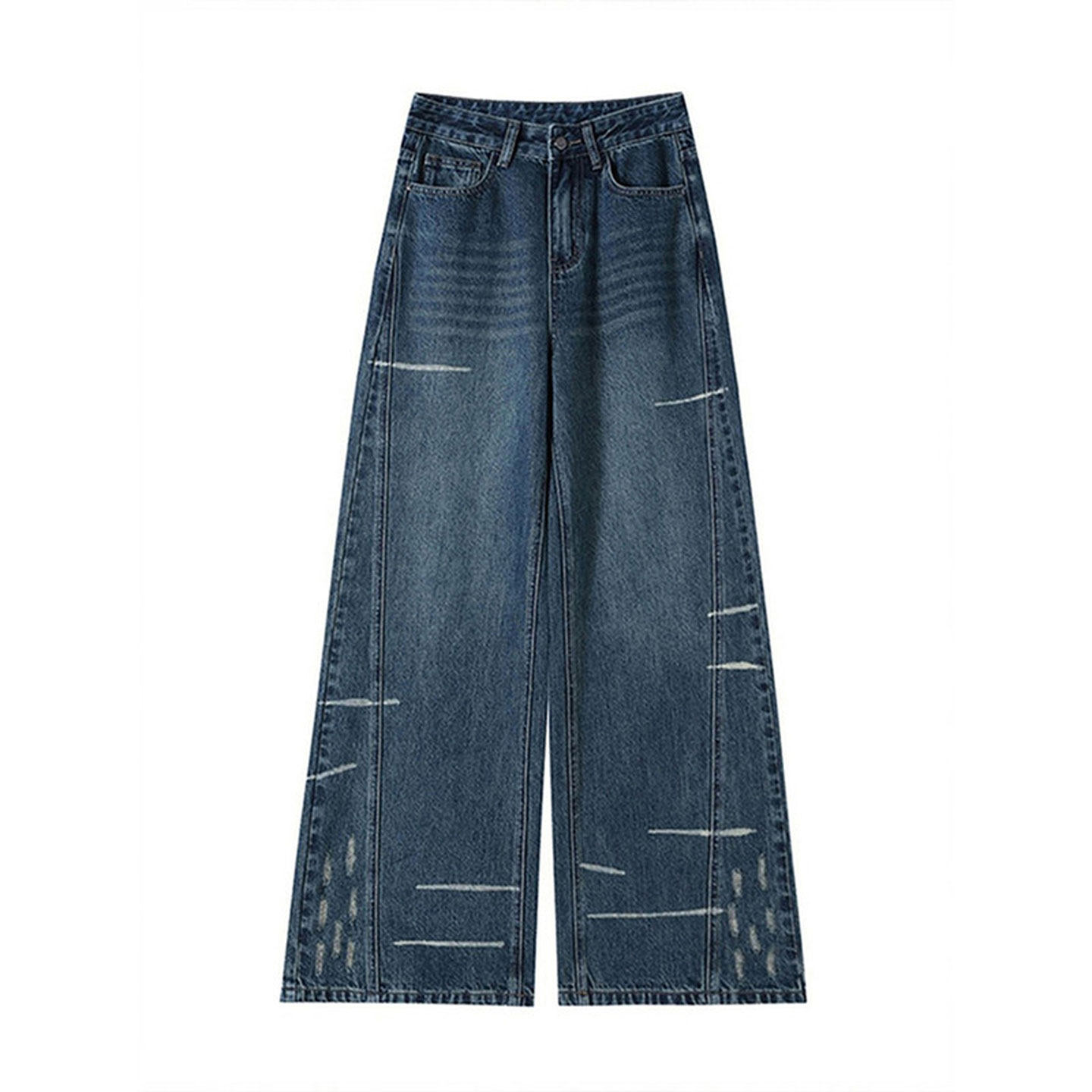 大码女装蓝色版型超好看的牛仔裤女胖mm显瘦遮肉加绒加厚阔腿裤子,淘宝优惠券,粉丝福利购,淘宝优惠卷