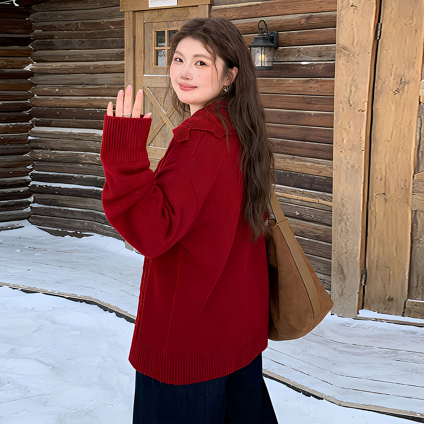 300斤特大码女装高级感过年穿搭红色毛衣女胖mm宽松减龄针织上衣,淘宝优惠券,粉丝福利购,淘宝优惠卷