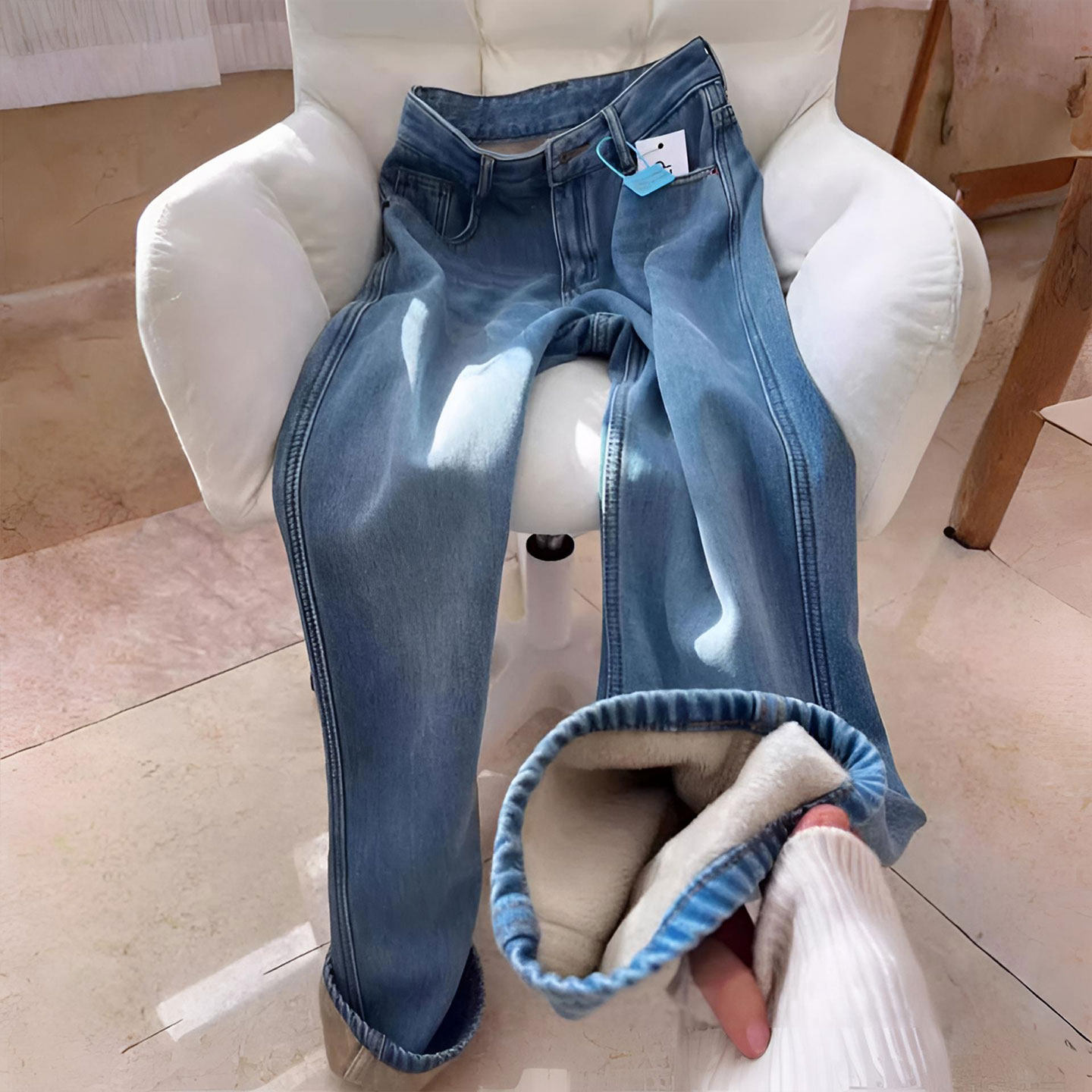 胖mm大码女装韩版宽松直筒牛仔裤女小个子高腰显瘦加绒加厚长裤子,淘宝优惠券,粉丝福利购,淘宝优惠卷