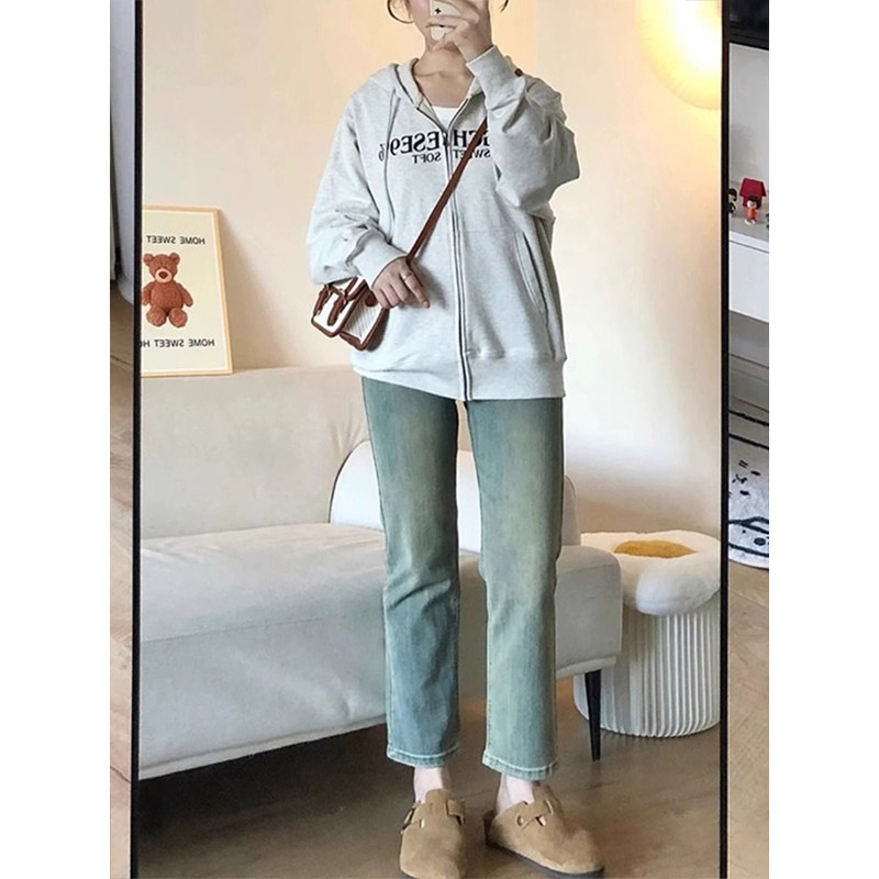 女装胖mm大码显瘦九分牛仔裤秋季梨形遮肉裤子女百搭休闲烟管女裤,淘宝优惠券,粉丝福利购,淘宝优惠卷