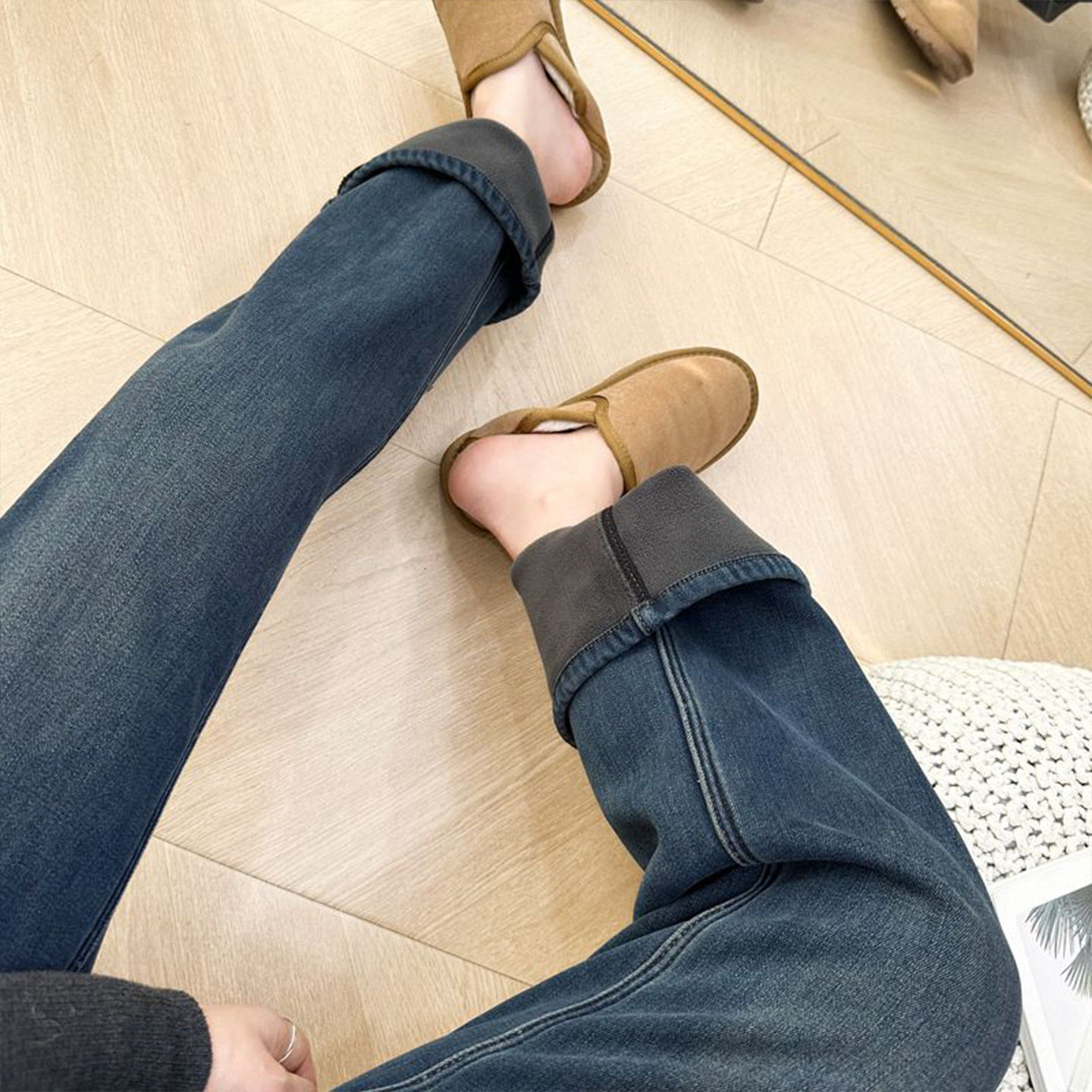 特大码学生显瘦加绒牛仔裤女胖mm今年流行超火裤子加厚保暖直筒裤,淘宝优惠券,粉丝福利购,淘宝优惠卷