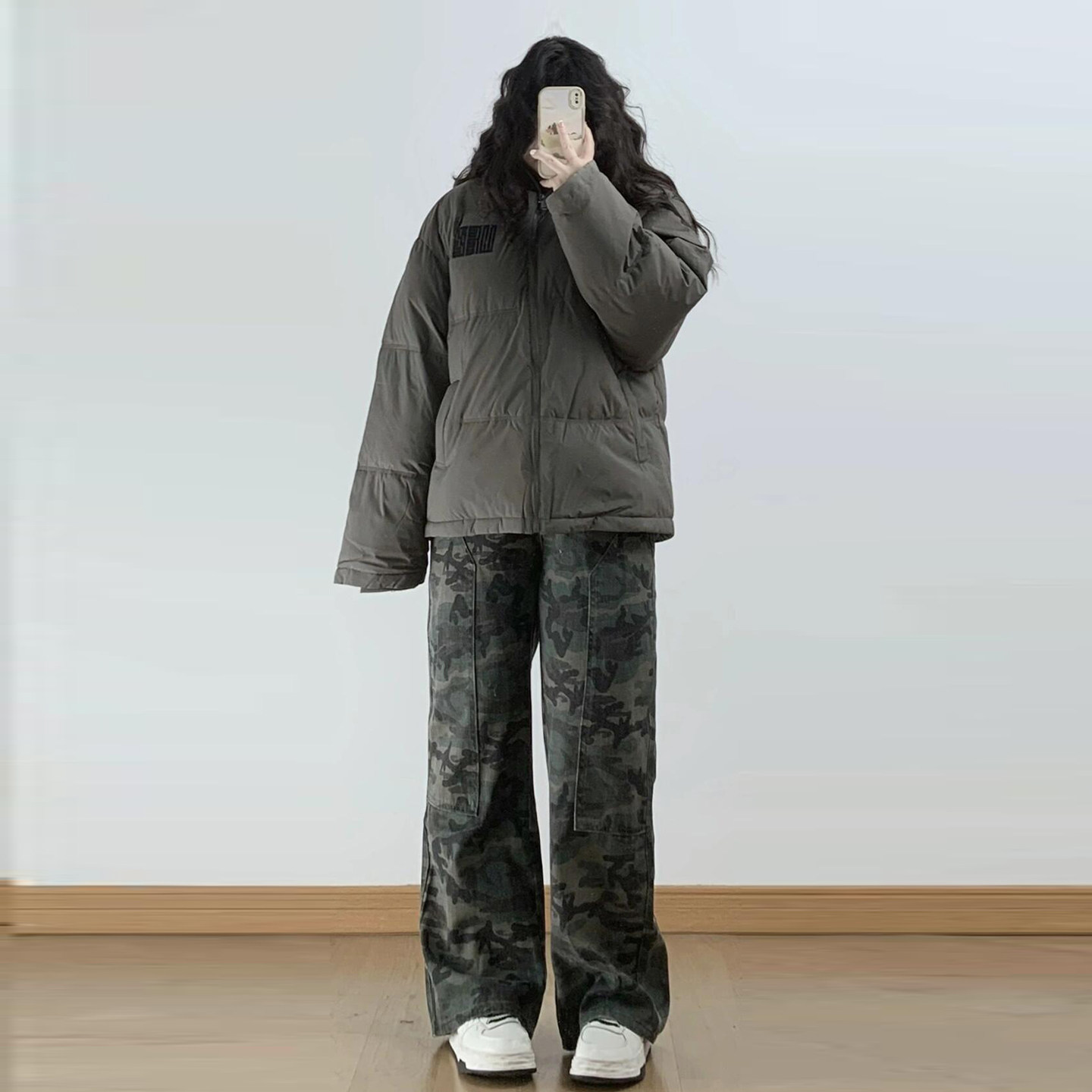 300斤大码女装迷彩色直筒牛仔裤女胖mm美式甜酷风工装阔腿长裤子,淘宝优惠券,粉丝福利购,淘宝优惠卷