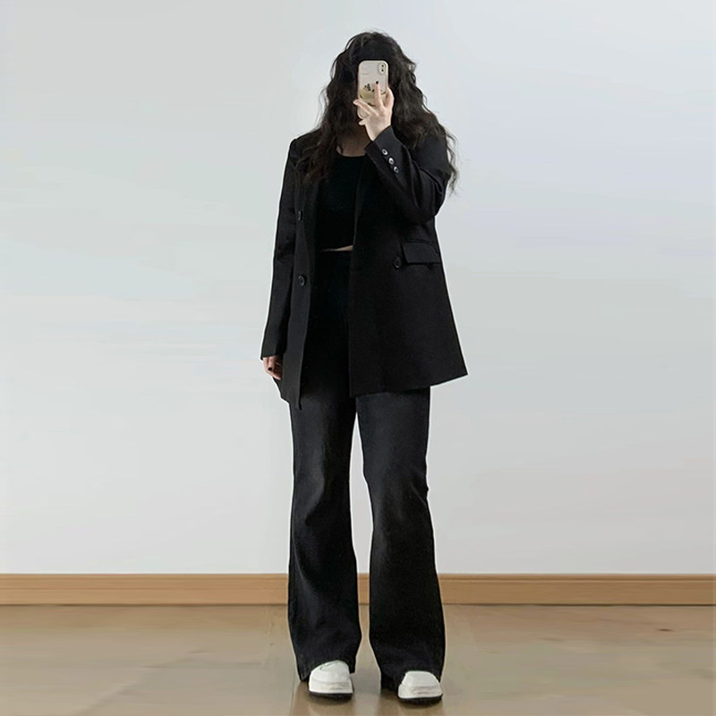 300斤胖mm大码宽松直筒牛仔裤女春秋微胖女装裤子黑色显瘦喇叭裤,淘宝优惠券,粉丝福利购,淘宝优惠卷