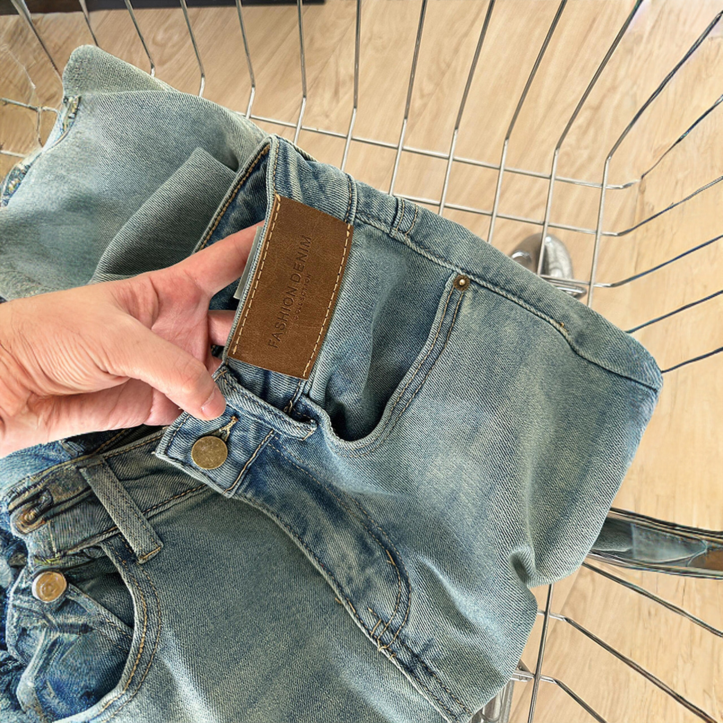 大码女装韩版复古蓝色牛仔裤女胖mm裤子宽松显瘦不贴腿九分烟管裤,淘宝优惠券,粉丝福利购,淘宝优惠卷