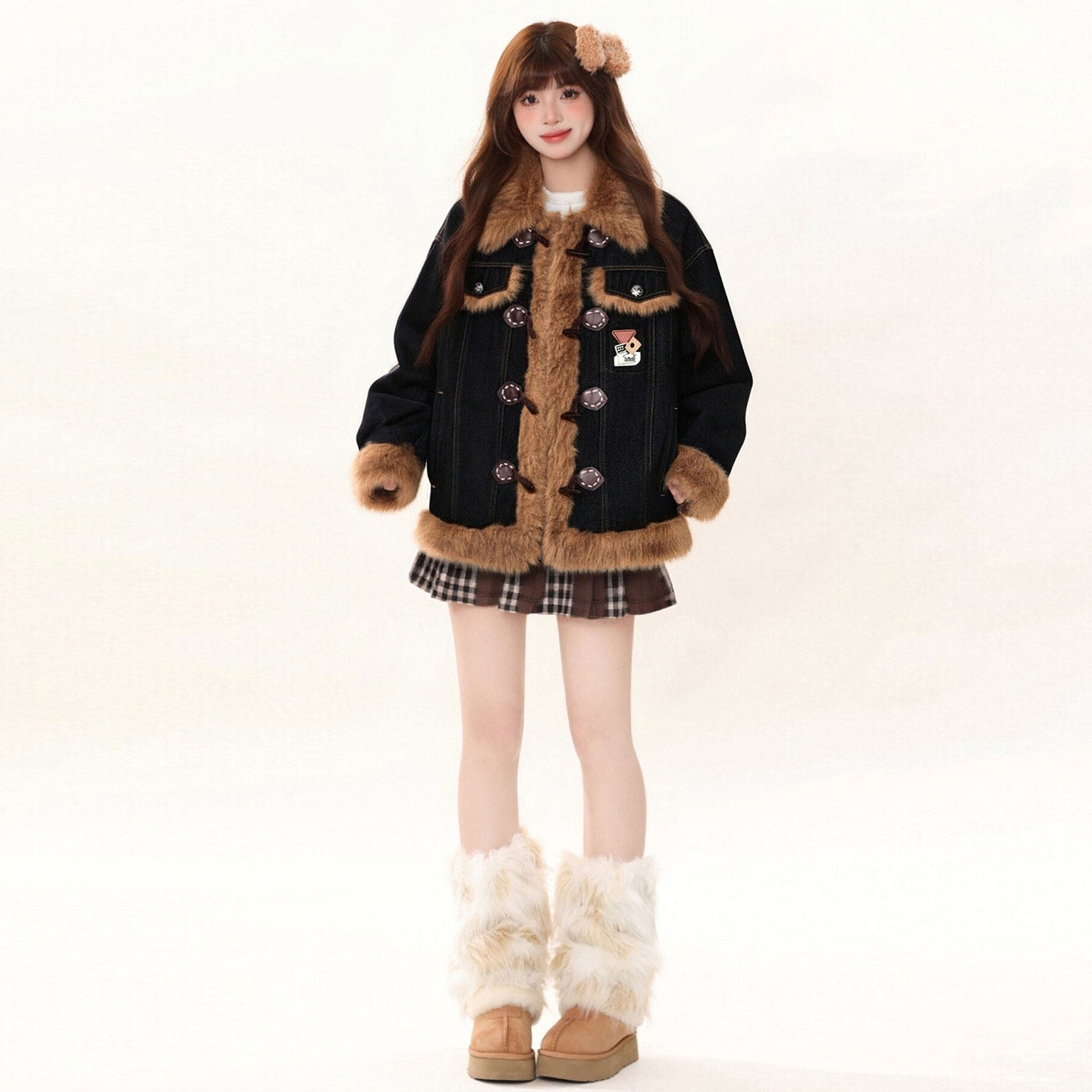 大码女装复古设计感黑色加厚显瘦棉服女胖mm休闲气质减龄牛仔外套,淘宝优惠券,粉丝福利购,淘宝优惠卷