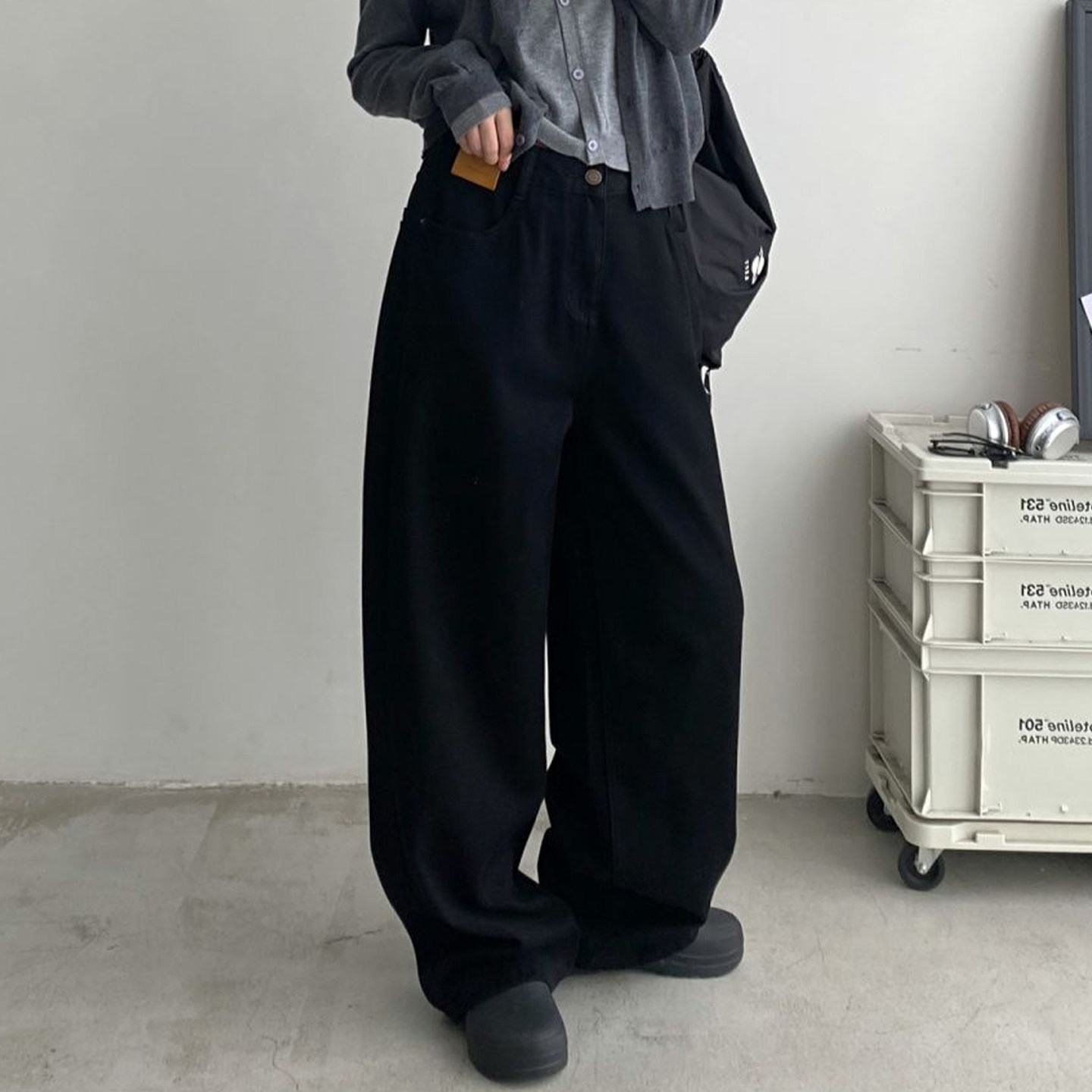 大码女装胖mm梨型身材显瘦牛仔裤女高腰直筒设计感小众宽松阔腿裤,淘宝优惠券,粉丝福利购,淘宝优惠卷