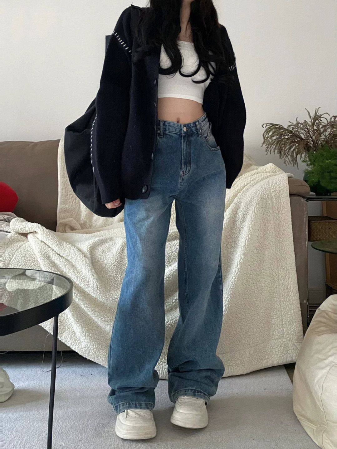 特大码女装阔腿牛仔裤女春秋新款200斤胖mm宽松显瘦直筒裤子,淘宝优惠券,粉丝福利购,淘宝优惠卷