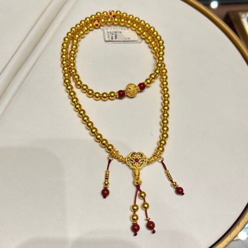 TSL谢瑞麟代购 足金999圆满如意黄金三圈手链手串项链女 专柜正品 - 图0