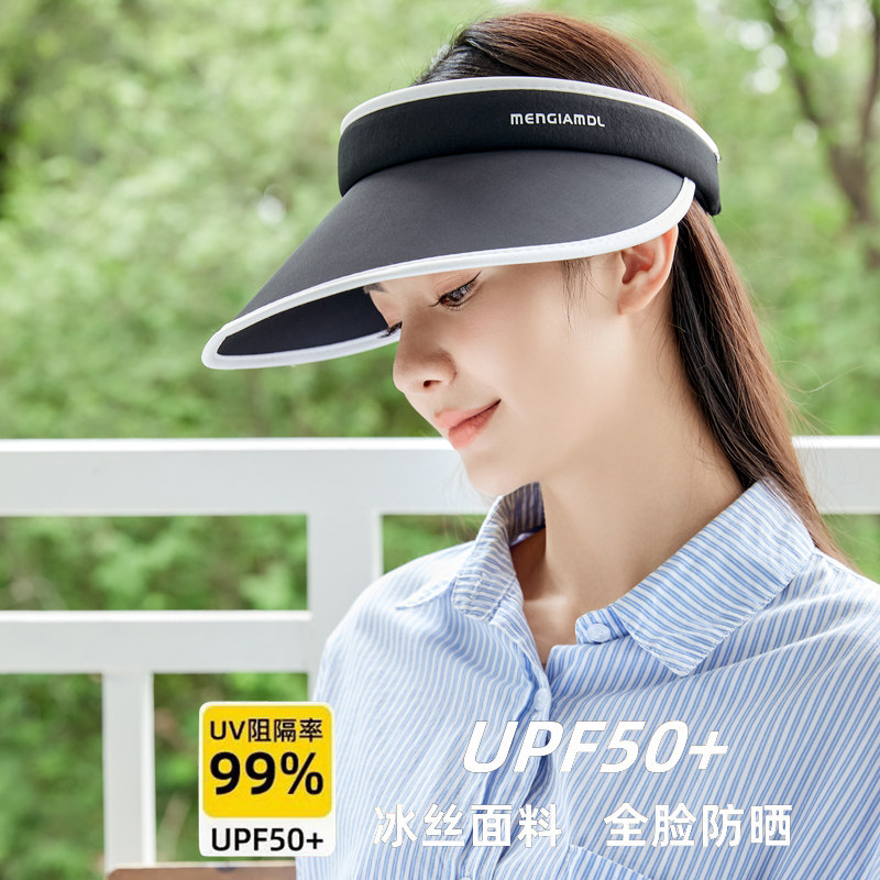 新款冰丝防晒大檐遮阳帽户外出游遮脸显脸小太阳帽女防紫外线空顶