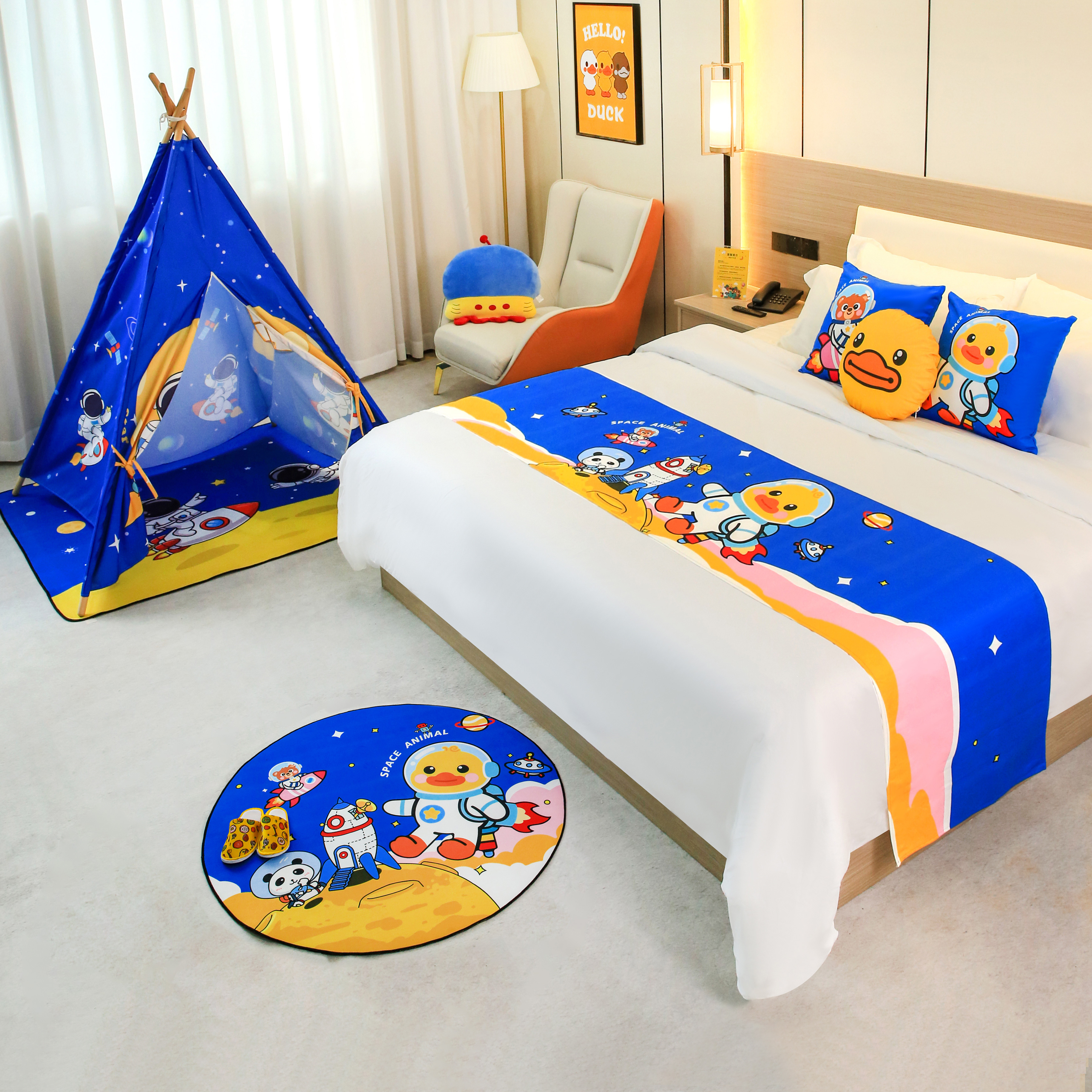 酒店亲子房布置装饰床盖宾馆民宿亲子房床尾巾儿童房可爱卡通床旗,淘宝优惠券,粉丝福利购,淘宝优惠卷