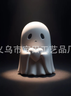 万圣节中指爱心幽灵桌面装饰创意小摆件Middle finger Cute Ghost