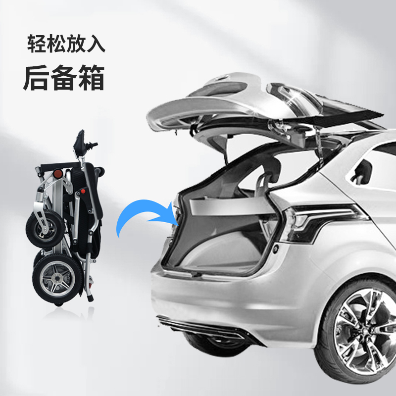 长寿歌电动轮椅车折叠轻便携小型老年人智能全自动老人专用代步车 - 图3
